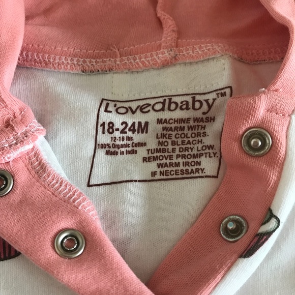 EUC L'oved Baby cupcake Hooded Romper 18-24 - Picture 5 of 8